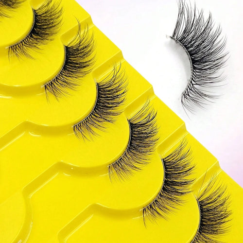10 Pairs Elegant Faux False Eyelashes, Wispy Cat Eye Design for Natural Fluffiness - Perfect for Everyday Glamour